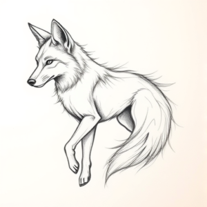 Pencil Blocking Sketch Coyote Tattoo