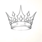Pencil Blocking Sketch Crown Tattoo