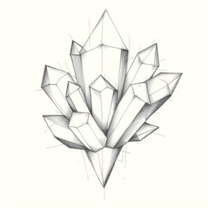 Pencil Blocking Sketch Crystal Tattoo