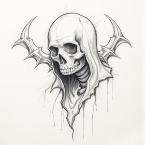 Pencil Blocking Sketch Death Tattoo