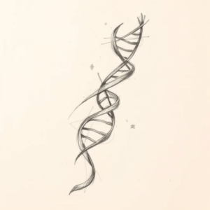 Pencil Blocking Sketch Dna Tattoo