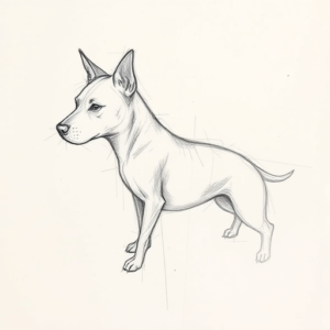 Pencil Blocking Sketch Dog Tattoo