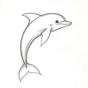 Pencil Blocking Sketch Dolphin Tattoo