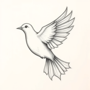 Pencil Blocking Sketch Dove Tattoo