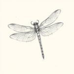 Pencil Blocking Sketch Dragonfly Tattoo