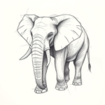 Pencil Blocking Sketch Elephant Tattoo