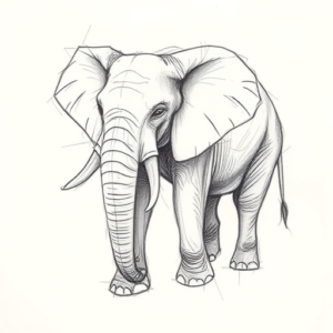 Pencil Blocking Sketch Elephant Tattoo