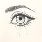 Pencil Blocking Sketch Eye Tattoo