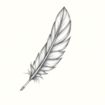 Pencil Blocking Sketch Feather Tattoo