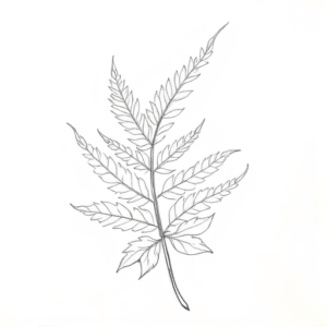 Pencil Blocking Sketch Fern Tattoo