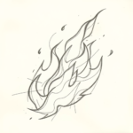 Pencil Blocking Sketch Fire Tattoo