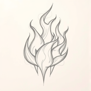 Pencil Blocking Sketch Flame Tattoo