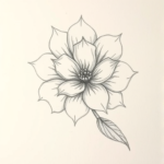 Pencil Blocking Sketch Flower Tattoo