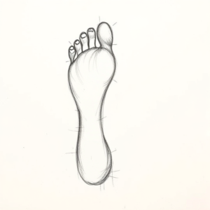 Pencil Blocking Sketch Footprint Tattoo