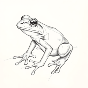 Pencil Blocking Sketch Frog Tattoo
