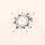 Pencil Blocking Sketch Galaxy Tattoo