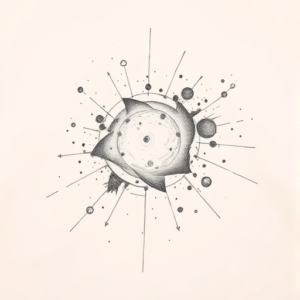 Pencil Blocking Sketch Galaxy Tattoo