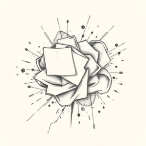 Pencil Blocking Sketch Gambling Tattoo