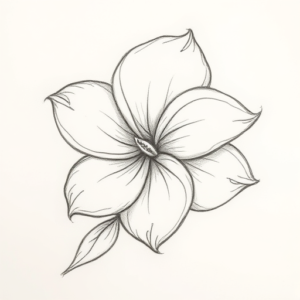 Pencil Blocking Sketch Gardenia Tattoo
