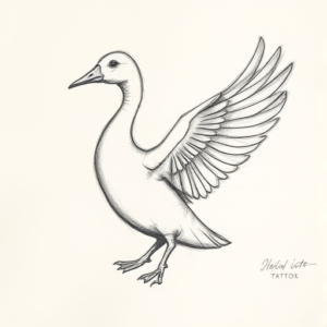 Pencil Blocking Sketch Goose Tattoo