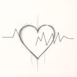 Pencil Blocking Sketch Heartbeat Tattoo