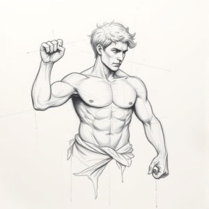 Pencil Blocking Sketch Hercules Tattoo