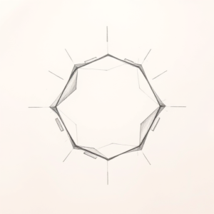 Pencil Blocking Sketch Hexagon Tattoo