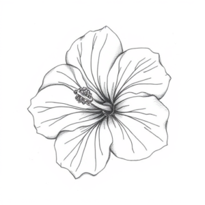 Pencil Blocking Sketch Hibiscus Tattoo