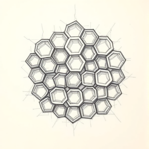Pencil Blocking Sketch Honeycomb Tattoo