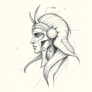 Pencil Blocking Sketch Horus Tattoo