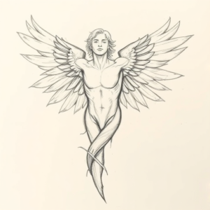 Pencil Blocking Sketch Icarus Tattoo