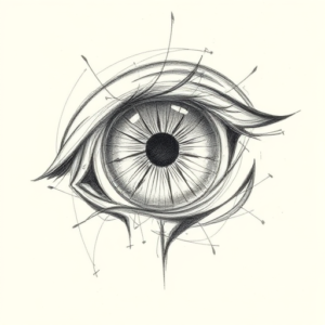Pencil Blocking Sketch Iris Tattoo