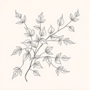 Pencil Blocking Sketch Ivy Tattoo