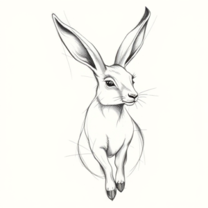 Pencil Blocking Sketch Jackalope Tattoo