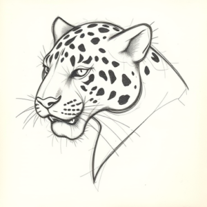 Pencil Blocking Sketch Jaguar Tattoo