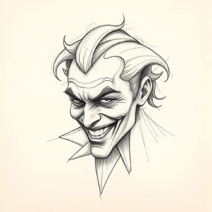 Pencil Blocking Sketch Joker Tattoo