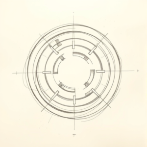 Pencil Blocking Sketch Labyrinth Tattoo