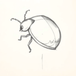 Pencil Blocking Sketch Ladybug Tattoo