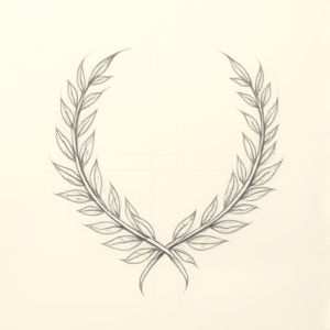 Pencil Blocking Sketch Laurel Tattoo