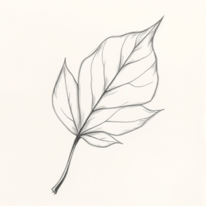 Pencil Blocking Sketch Leaf Tattoo