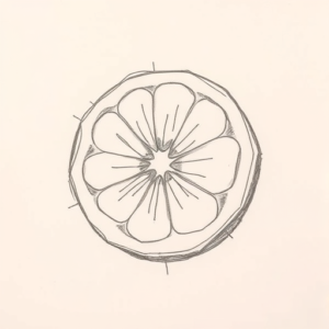 Pencil Blocking Sketch Lemon Tattoo