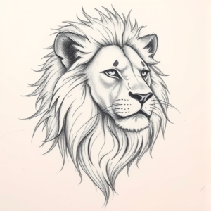 Pencil Blocking Sketch Leo Tattoo