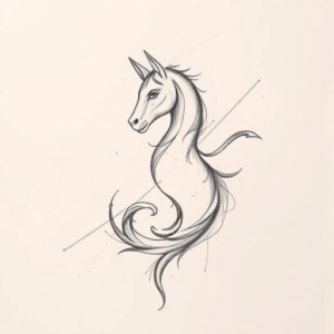 Pencil Blocking Sketch Libra Tattoo