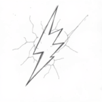Pencil Blocking Sketch Lightning Tattoo