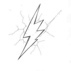 Pencil Blocking Sketch Lightning Tattoo