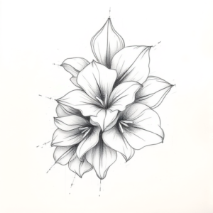 Pencil Blocking Sketch Lilac Tattoo