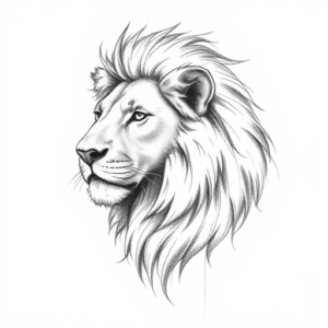 Pencil Blocking Sketch Lion Tattoo