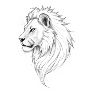 Pencil Blocking Sketch Lioness Tattoo