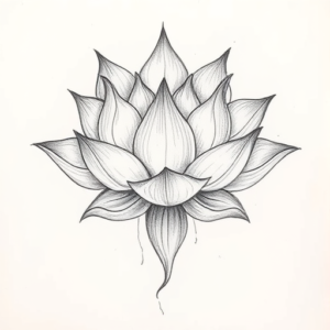 Pencil Blocking Sketch Lotus Tattoo