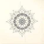 Pencil Blocking Sketch Mandala Tattoo